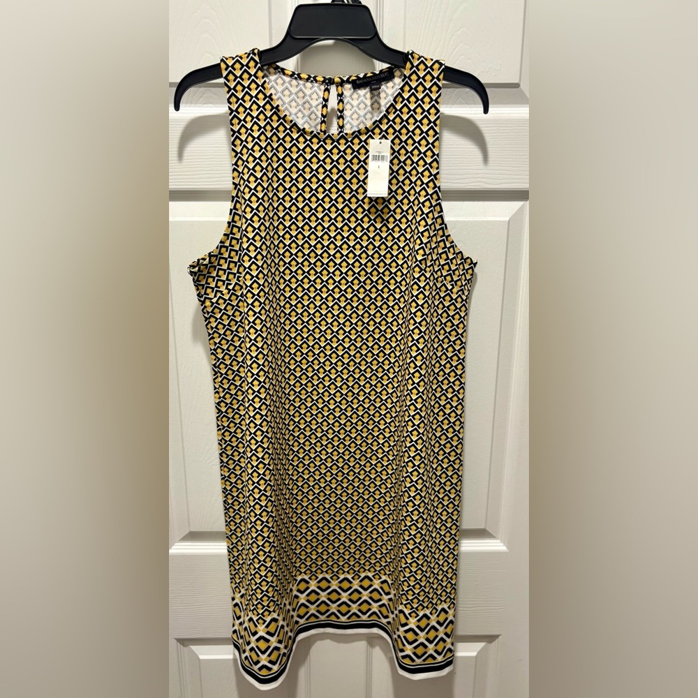 Banana Republic Yellow and Black Geometric Mini Dress